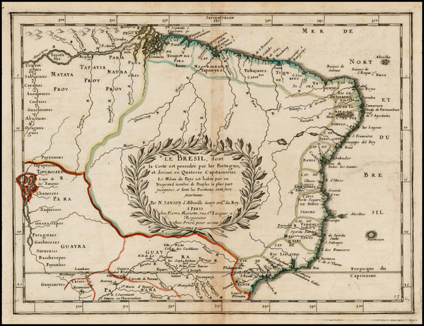 42-Brazil Map By Nicolas Sanson