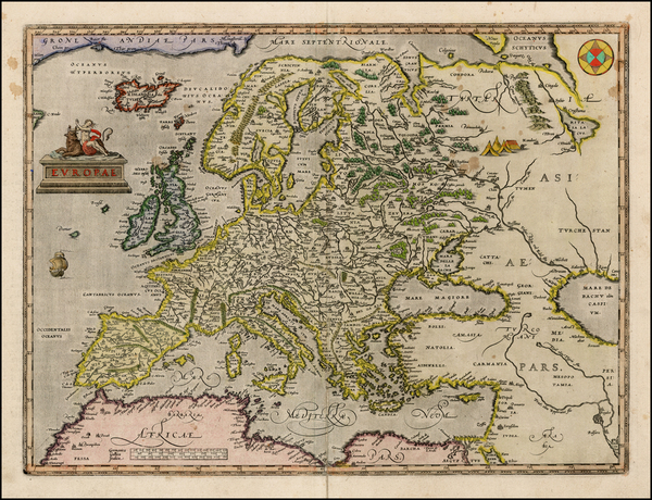 67-Europe Map By Abraham Ortelius