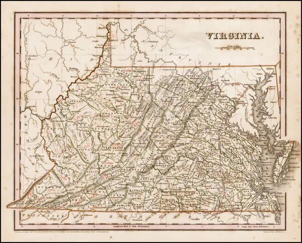 7-Southeast and Virginia Map By Thomas Gamaliel Bradford