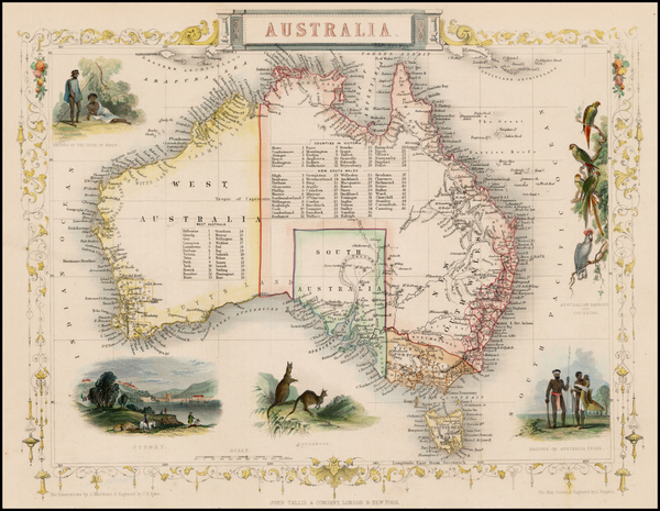 28-Australia Map By John Tallis