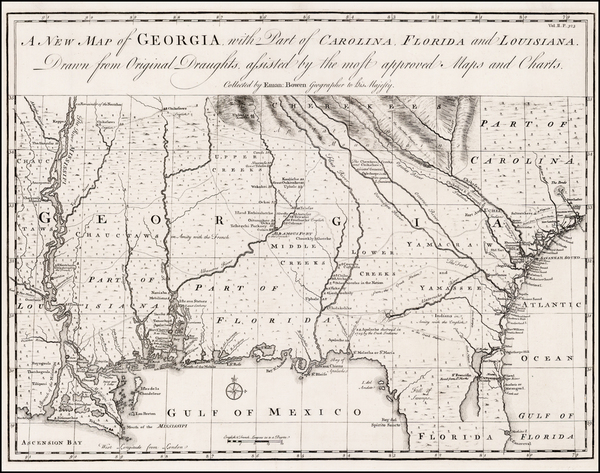 13-South and Southeast Map By Emanuel Bowen