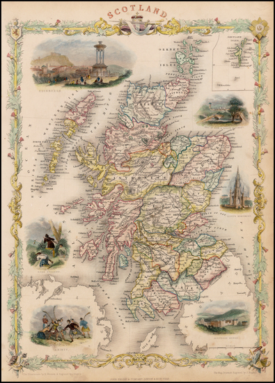 65-Scotland Map By John Tallis