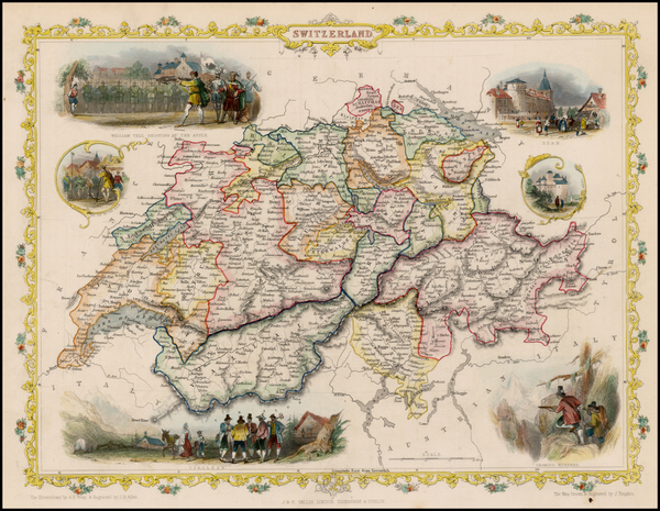 91-Switzerland Map By John Tallis