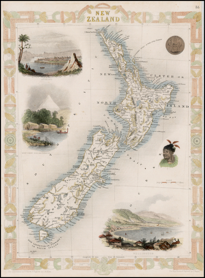 63-New Zealand Map By John Tallis