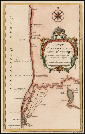 0-West Africa Map By Jacques Nicolas Bellin