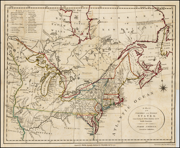 46-United States, New England, Mid-Atlantic, Midwest and Canada Map By John Stockdale / Jedidiah M