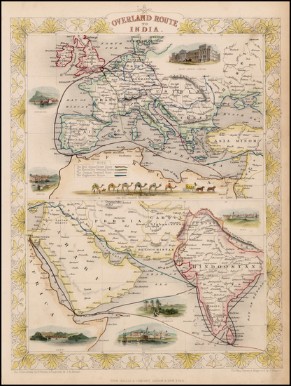 59-Europe, India, Central Asia & Caucasus and Middle East Map By John Tallis