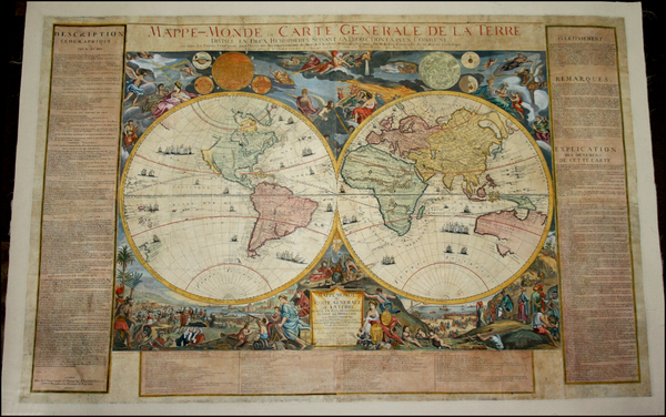 14-World, World, Celestial Maps and Curiosities Map By Nicolas de Fer / Guillaume Danet