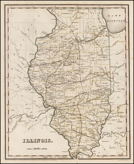 54-Midwest Map By Thomas Gamaliel Bradford