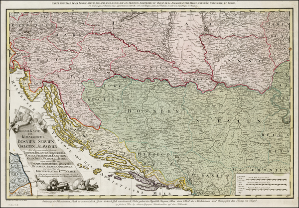 53-Austria, Hungary, Balkans and Italy Map By H. C. Schmitz / Franz Muller