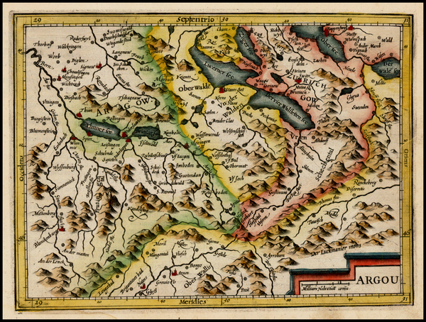 82-Switzerland Map By Jodocus Hondius - Michael Mercator