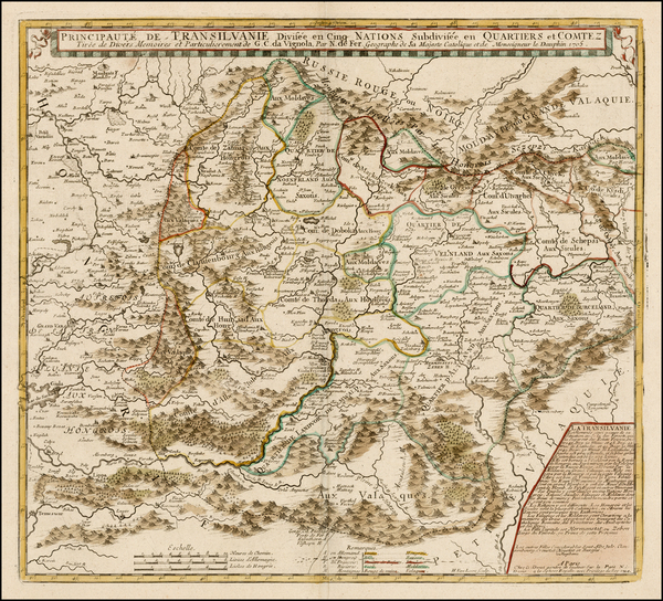 10-Romania Map By Nicolas de Fer / Guillaume Danet