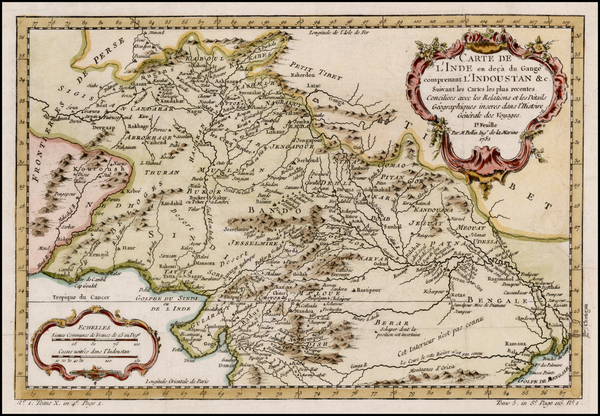 54-India and Central Asia & Caucasus Map By Jacques Nicolas Bellin