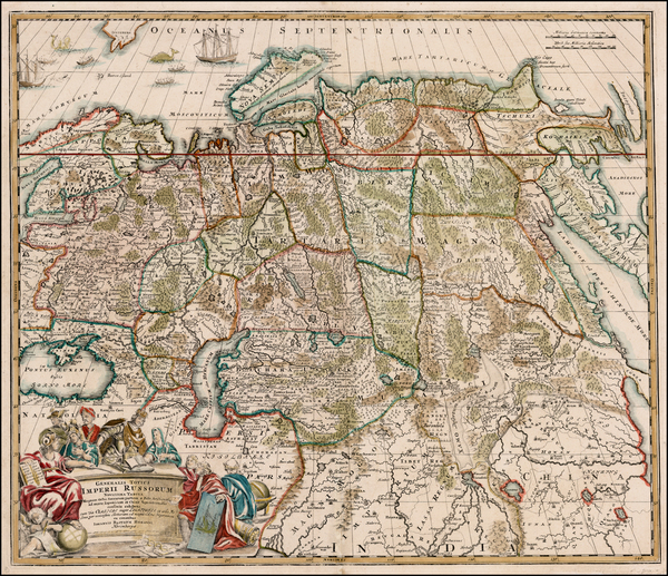 52-Russia, Central Asia & Caucasus and Russia in Asia Map By Johann Baptist Homann