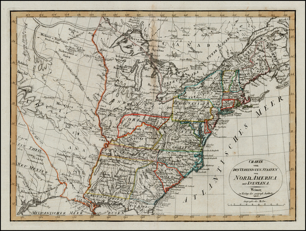 6-United States, South, Texas, Midwest and Plains Map By Weimar Geographische Institut