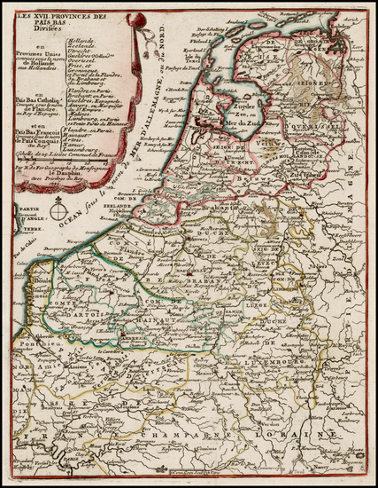 95-Netherlands Map By Nicolas de Fer