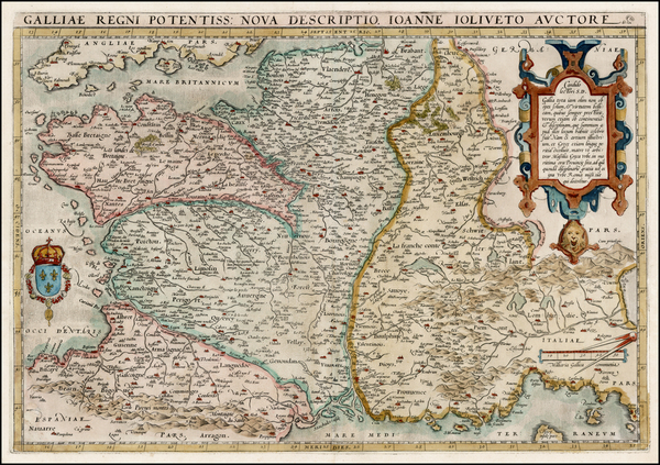 37-France Map By Abraham Ortelius