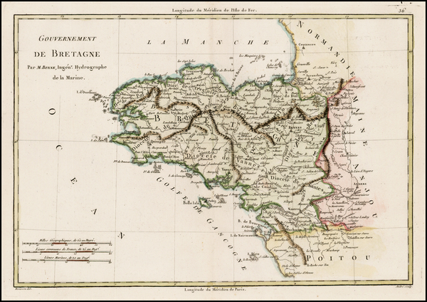 92-France Map By Rigobert Bonne