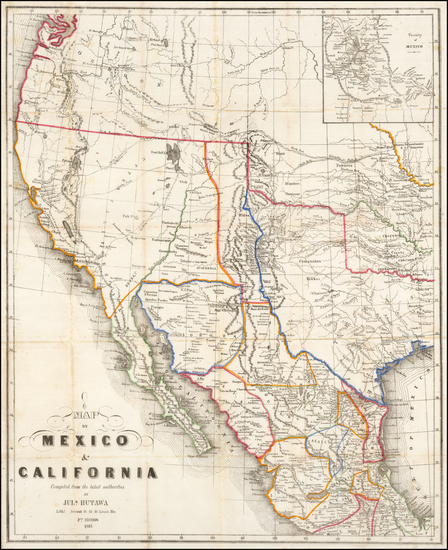 73-Texas, Plains, Southwest, Rocky Mountains, Baja California and California Map By Julius Hutawa