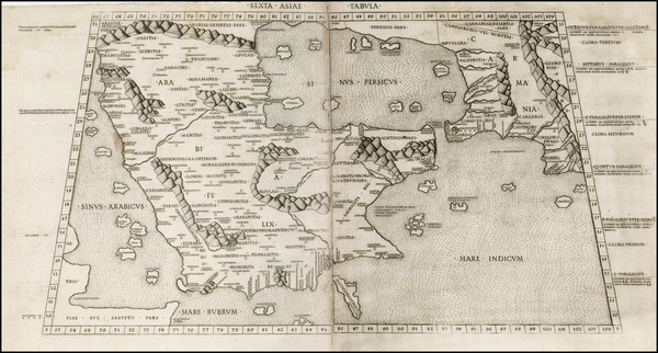 66-Middle East Map By Claudius Ptolemy