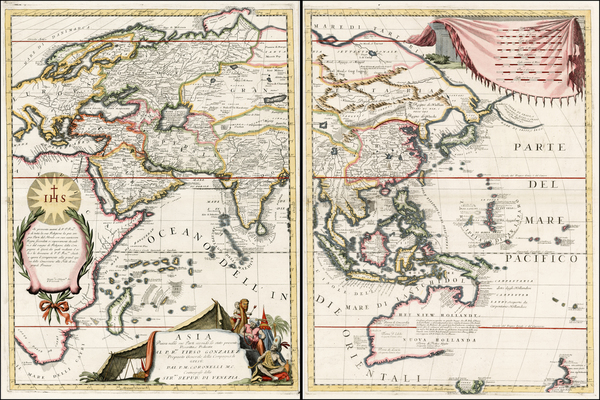 30-China and Korea Map By Vincenzo Maria Coronelli