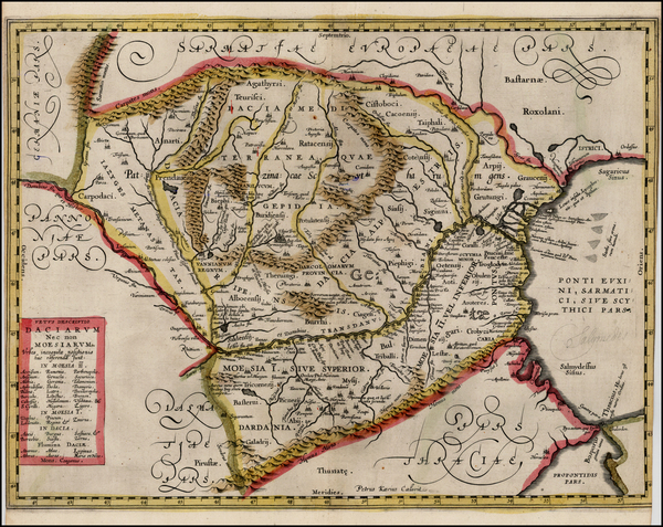 4-Romania and Balkans Map By Petrus Kaerius