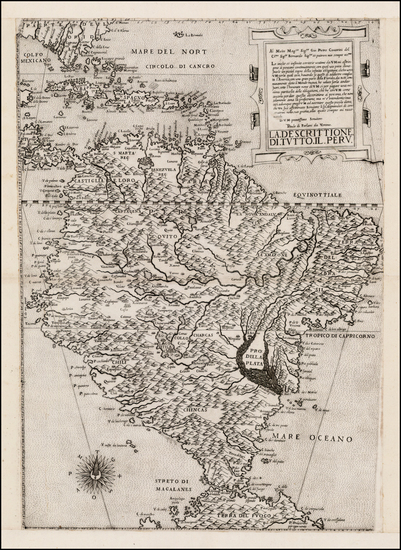 79-Florida, Caribbean, Central America and South America Map By Paolo Forlani