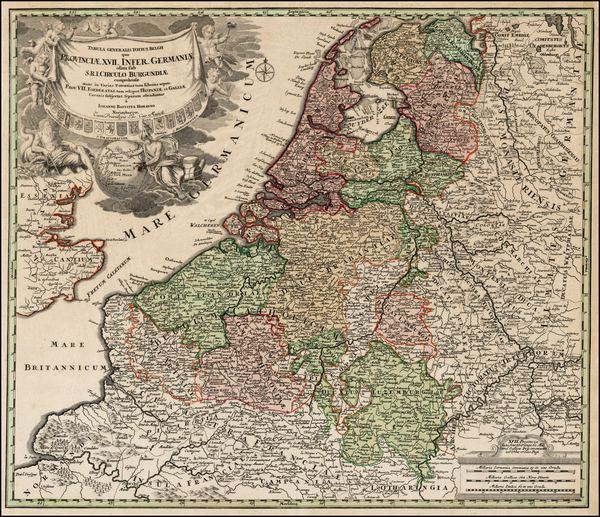 84-Netherlands and Pacific Map By Johann Baptist Homann