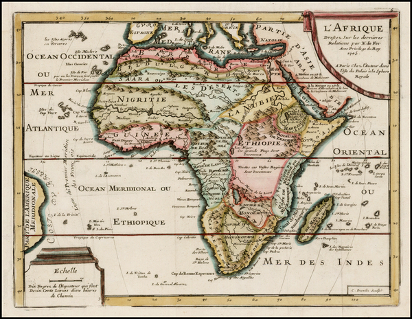 56-Africa and Africa Map By Nicolas de Fer