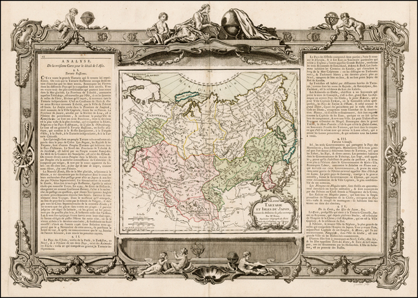 50-China, Japan, Korea and Russia in Asia Map By Louis Brion de la Tour
