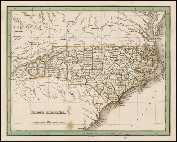 63-Southeast Map By Thomas Gamaliel Bradford