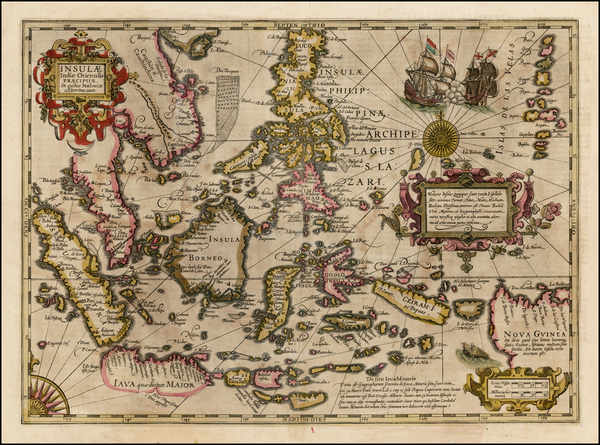 92-Southeast Asia and Philippines Map By Jodocus Hondius