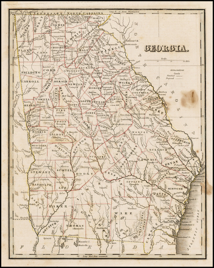 42-Southeast Map By Thomas Gamaliel Bradford