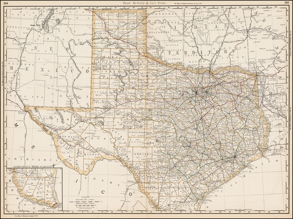 56-Texas Map By Rand McNally & Company
