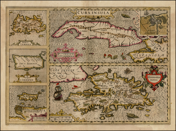 76-Caribbean Map By Jodocus Hondius - Mercator