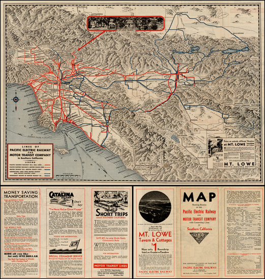 96-California Map By Pacific Electric Railway / Gerald  Allen Eddy