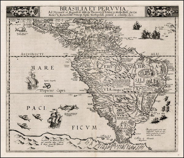 52-South America Map By Cornelis de Jode