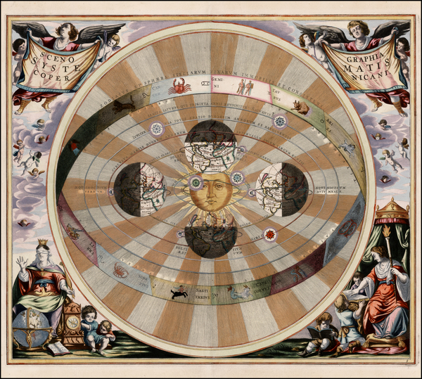 81-World, World, Celestial Maps and Curiosities Map By Andreas Cellarius