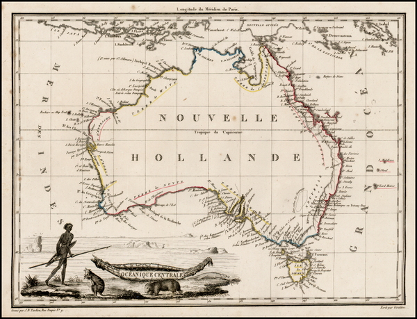 69-Australia Map By Conrad Malte-Brun