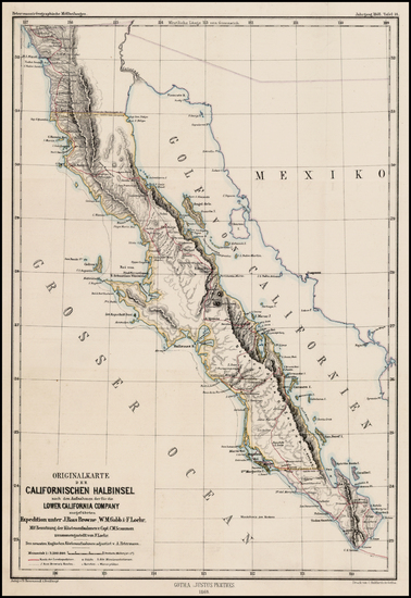 31-Mexico, Baja California and California Map By Augustus Herman Petermann
