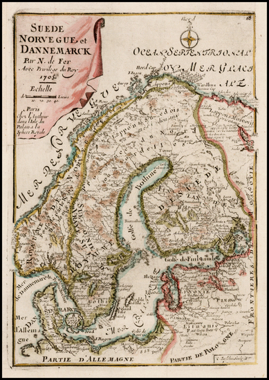 31-Scandinavia Map By Nicolas de Fer