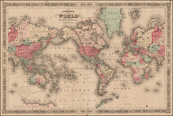 6-World and World Map By Benjamin P Ward  &  Alvin Jewett Johnson