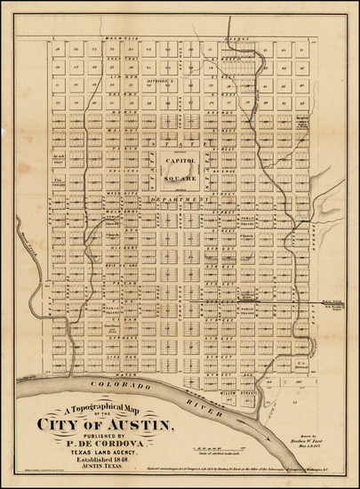 100-Texas Map By Phineas De Cordova / Reuben W. Ford