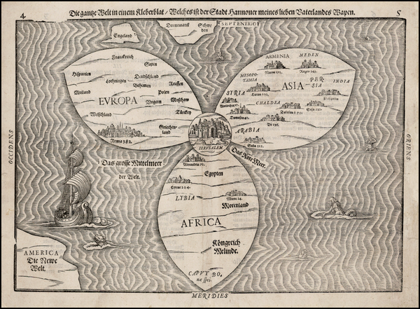 2-World, World and Curiosities Map By Heinrich Buenting