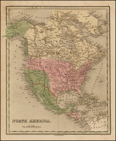 42-United States, Texas and North America Map By Thomas Gamaliel Bradford