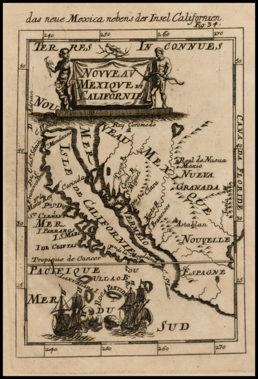 77-Mexico, Baja California and California Map By Alain Manesson Mallet