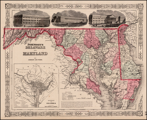 63-Mid-Atlantic Map By Benjamin P Ward  &  Alvin Jewett Johnson