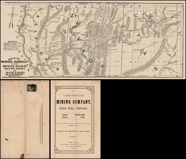 75-Southwest, Nevada, Rocky Mountains and California Map By E. W. Perry