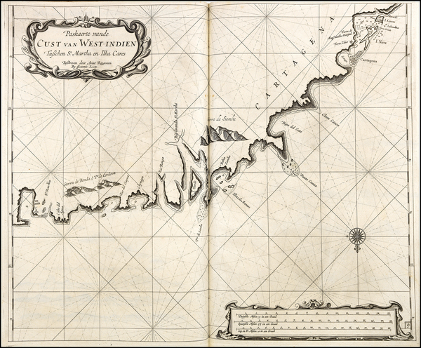 67-Colombia Map By Arent Roggeveen / Jacobus Robijn