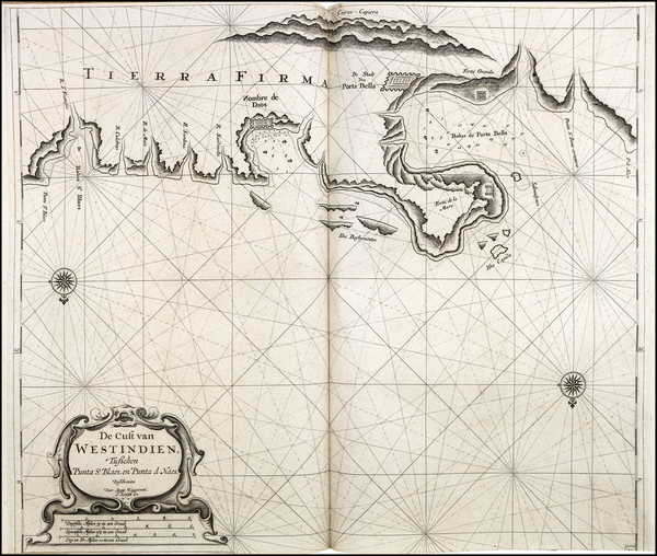 38-Central America and South America Map By Arent Roggeveen / Johannes Loots